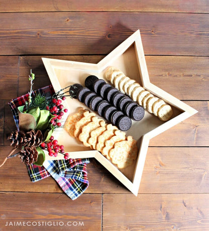 Star Wood Catch All Tray - Vanity Valet Bowl - 10"