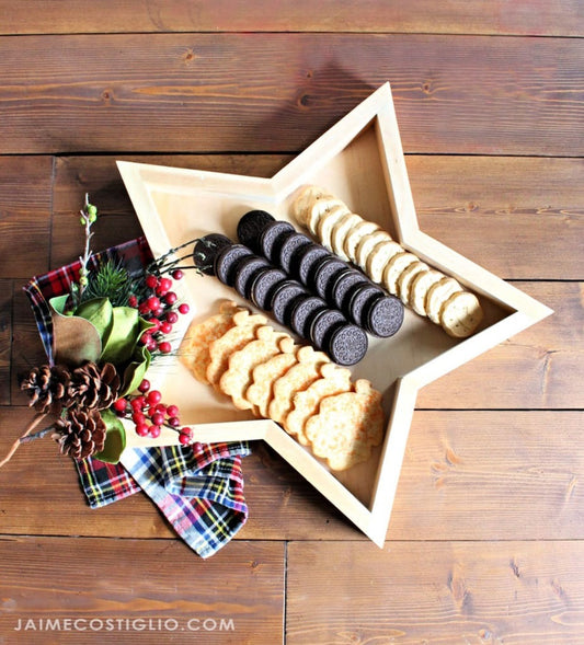 Star Wood Catch All Tray - Vanity Valet Bowl - 10"