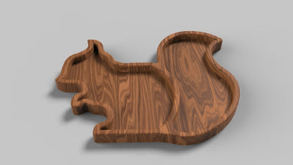 Squirrel Wood Kid Plate - Animal Dinner Plate - Wooden Serving Dish