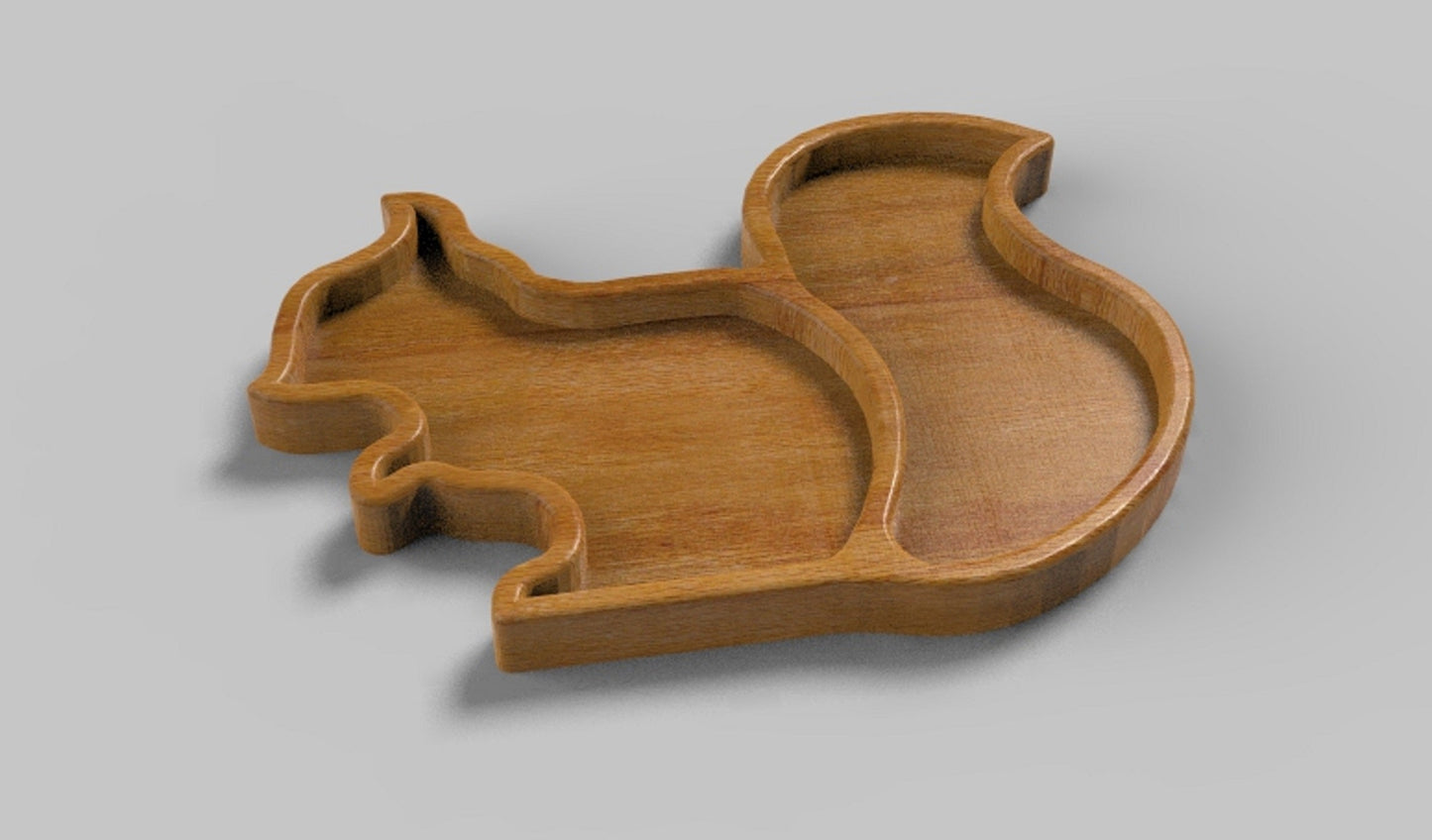 Squirrel Wood Kid Plate - Animal Dinner Plate - Wooden Serving Dish