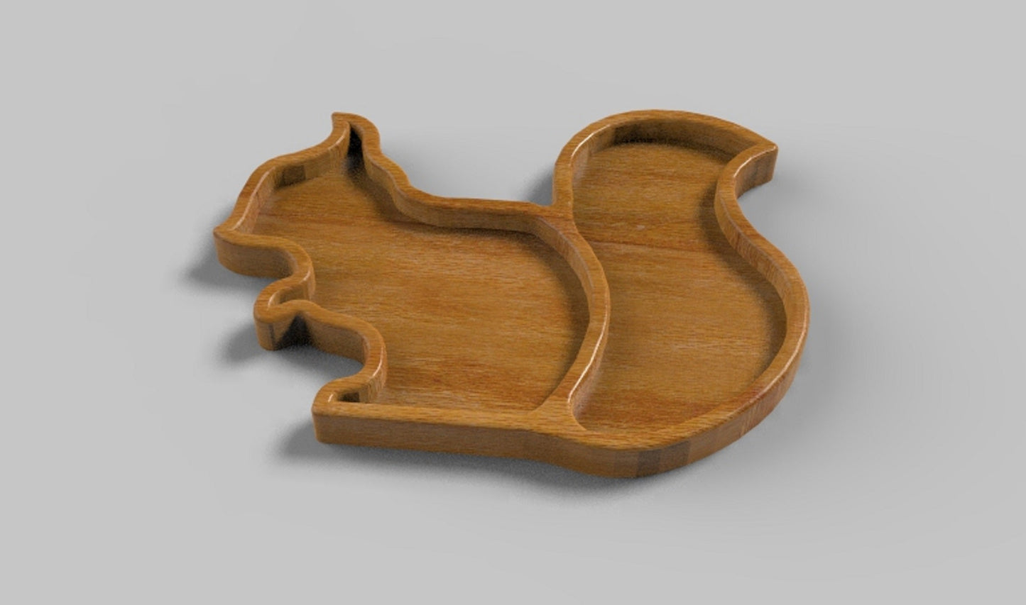 Squirrel Wood Kid Plate - Animal Dinner Plate - Wooden Serving Dish