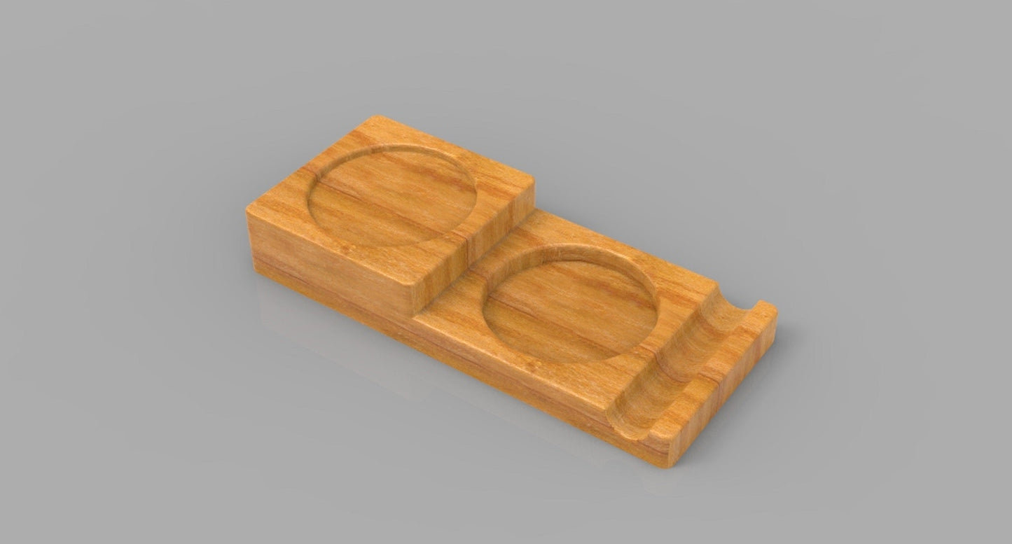 Whiskey & Cigar Wooden Tray - Round Ashtray - Coaster Drink Holder - Wooden Platter