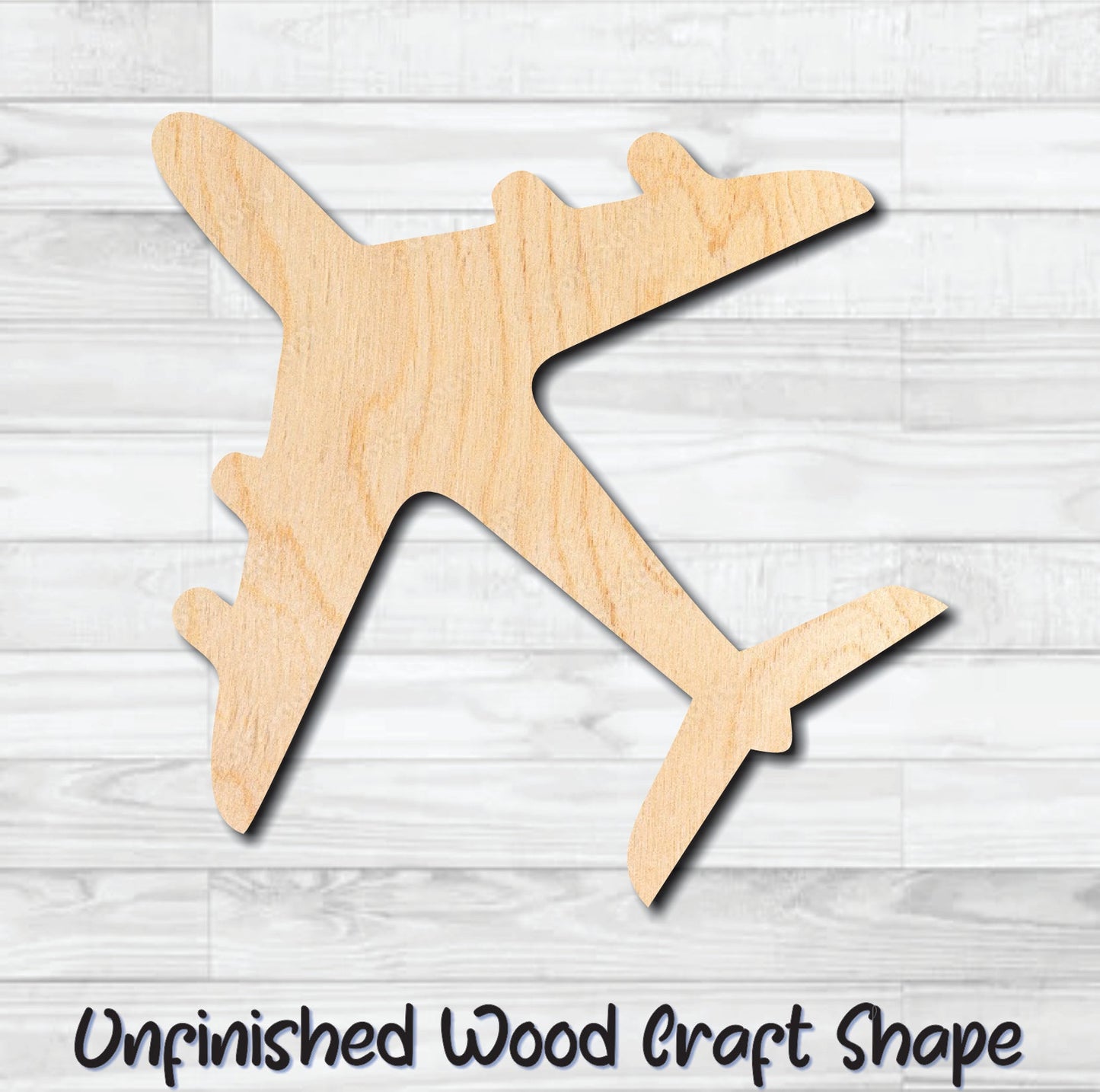 Airplane Air Liner Unfinished Wood Shape Blank Laser Engraved Cut Out Woodcraft Craft Supply