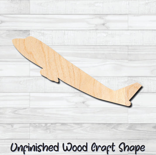 Airplane Jet Unfinished Wood Shape Blank Laser Engraved Cut Out Woodcraft Craft Supply