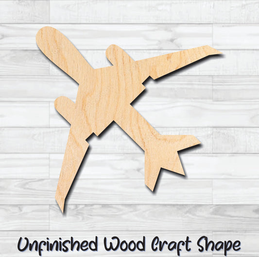 Fighter Jet Unfinished Wood Shape Blank Laser Engraved Cut Out Woodcraft Craft Supply