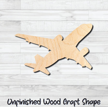 Airplane Jet Unfinished Wood Shape Blank Laser Engraved Cut Out Woodcraft Craft Supply