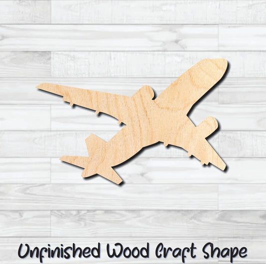 Airplane Jet Unfinished Wood Shape Blank Laser Engraved Cut Out Woodcraft Craft Supply