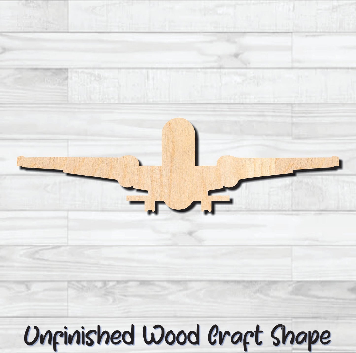 Airplane Jet Unfinished Wood Shape Blank Laser Engraved Cut Out Woodcraft Craft Supply