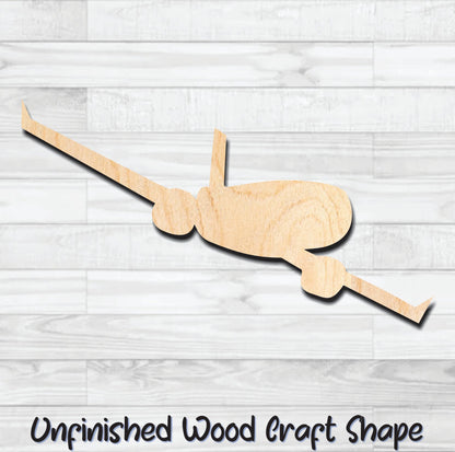 Airplane Jet Unfinished Wood Shape Blank Laser Engraved Cut Out Woodcraft Craft Supply