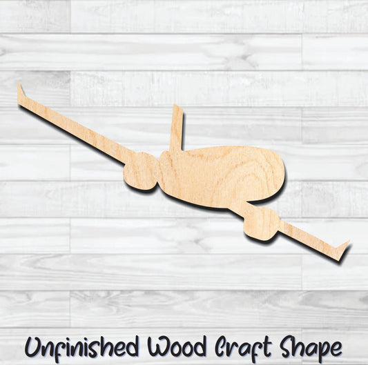 Airplane Jet Unfinished Wood Shape Blank Laser Engraved Cut Out Woodcraft Craft Supply