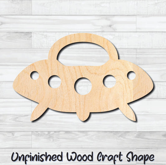 UFO Flying Saucer Unfinished Wood Shape Blank Laser Engraved Cut Out Woodcraft Craft Supply