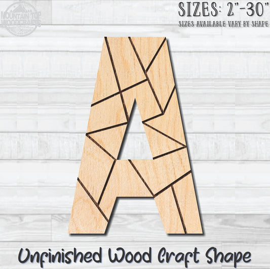 Coloring Letter A Unfinished Wood Shape Blank Laser Engraved Cutout Woodcraft Craft Supply