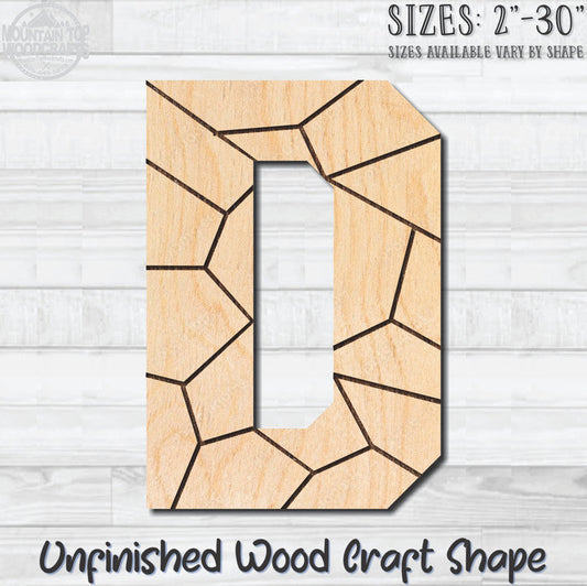 Coloring Letter D Unfinished Wood Shape Blank Laser Engraved Cutout Woodcraft Craft Supply