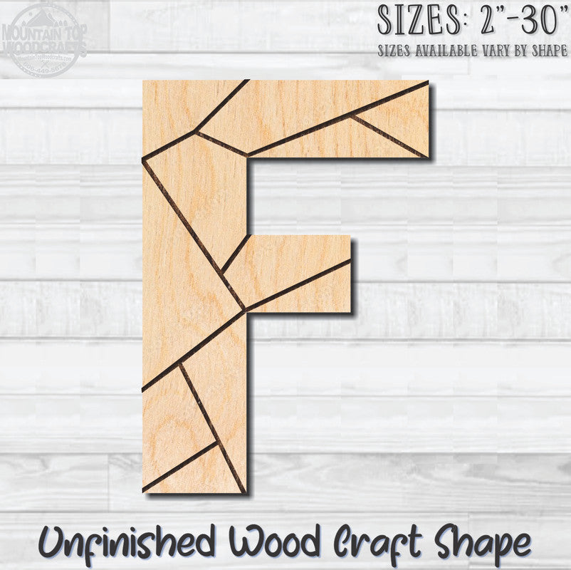 Coloring Letter F Unfinished Wood Shape Blank Laser Engraved Cutout Woodcraft Craft Supply