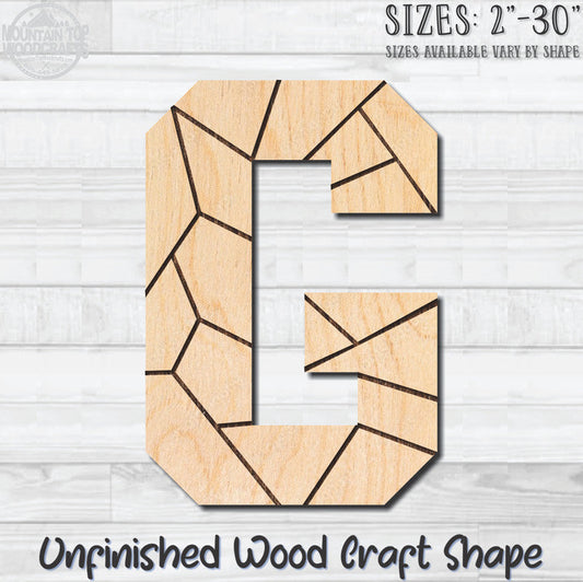 Coloring Letter G Unfinished Wood Shape Blank Laser Engraved Cutout Woodcraft Craft Supply