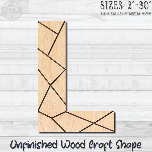 Coloring Letter L Unfinished Wood Shape Blank Laser Engraved Cutout Woodcraft Craft Supply