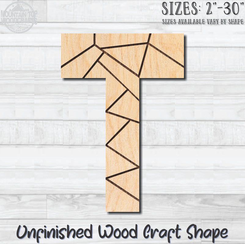 Coloring Letter T Unfinished Wood Shape Blank Laser Engraved Cutout Woodcraft Craft Supply
