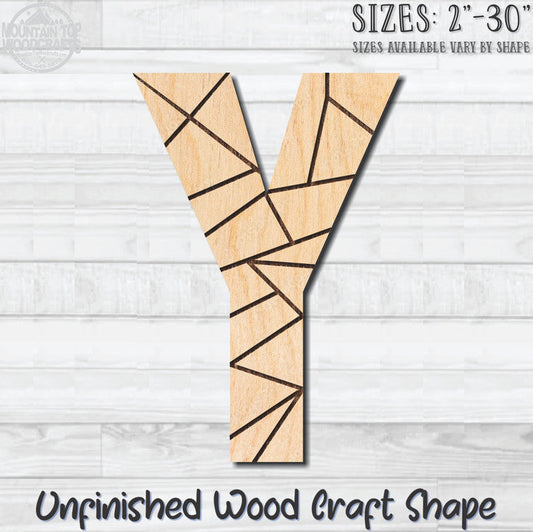 Coloring Letter Y Unfinished Wood Shape Blank Laser Engraved Cutout Woodcraft Craft Supply