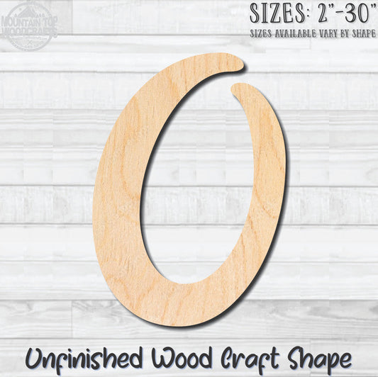 Script Number 0 Fancy Unfinished Wood Shape Blank Laser Engraved Cutout Woodcraft Craft Supply