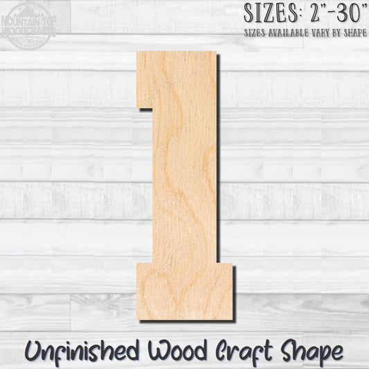 Varsity Number 1 Sports Unfinished Wood Shape Blank Laser Engraved Cutout Woodcraft Craft Supply