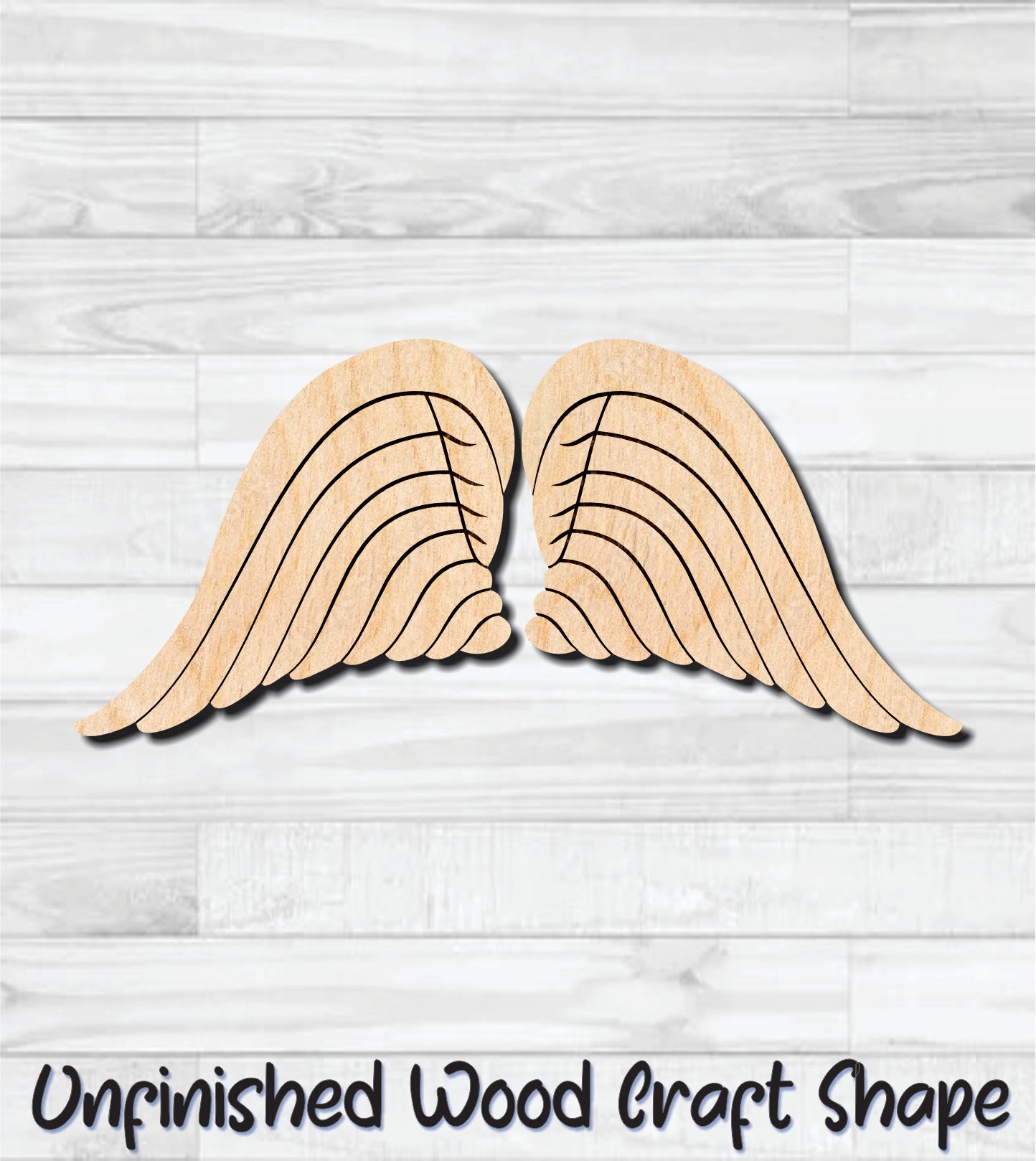 Angel Wings Unfinished Wood Shape Blank Laser Engraved Cut Out Woodcraft Craft Supply