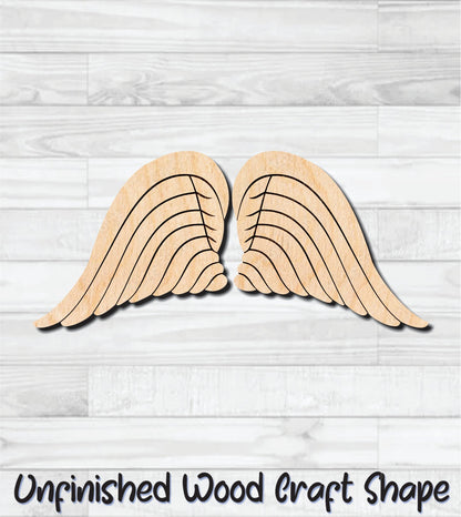 Angel Wings Unfinished Wood Shape Blank Laser Engraved Cut Out Woodcraft Craft Supply