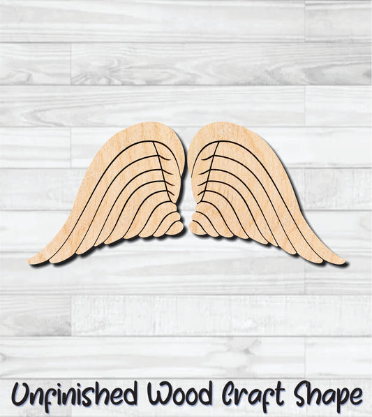 Angel Wings Unfinished Wood Shape Blank Laser Engraved Cut Out Woodcraft Craft Supply