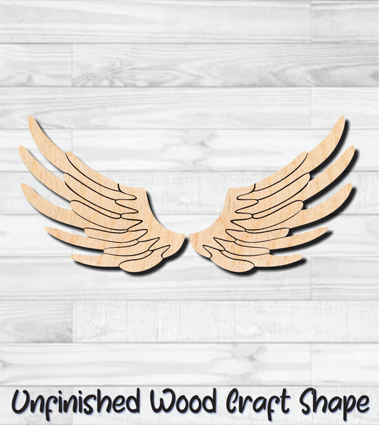 Angel Wings Unfinished Wood Shape Blank Laser Engraved Cut Out Woodcraft Craft Supply