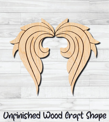 Angel Wings Unfinished Wood Shape Blank Laser Engraved Cut Out Woodcraft Craft Supply