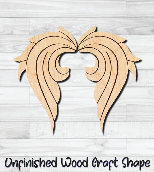 Angel Wings Unfinished Wood Shape Blank Laser Engraved Cut Out Woodcraft Craft Supply
