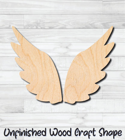 Angel Wings Unfinished Wood Shape Blank Laser Engraved Cut Out Woodcraft Craft Supply