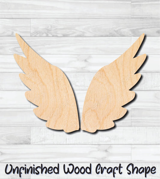 Angel Wings Unfinished Wood Shape Blank Laser Engraved Cut Out Woodcraft Craft Supply