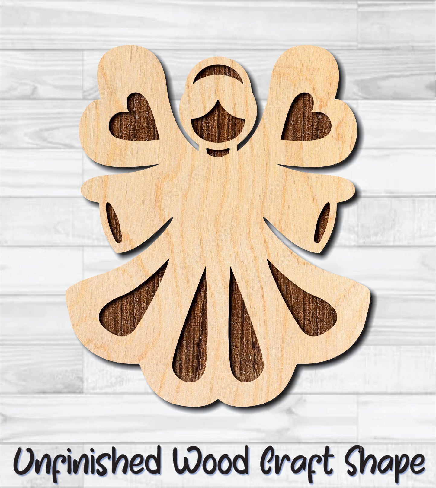 Angel Unfinished Wood Shape Blank Laser Engraved Cut Out Woodcraft Craft Supply
