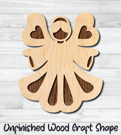 Angel Unfinished Wood Shape Blank Laser Engraved Cut Out Woodcraft Craft Supply