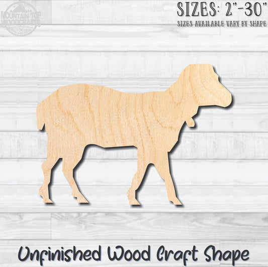 Sheep Animal Unfinished Wood Shape Blank Laser Engraved Cut Out Woodcraft Craft Supply