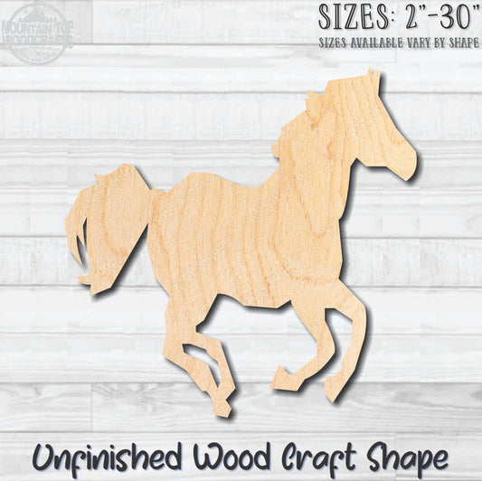 Running Horse Unfinished Wood Shape Blank Laser Engraved Cut Out Woodcraft Craft Supply