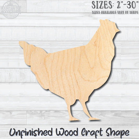 Chicken Animal Unfinished Wood Shape Blank Laser Engraved Cutout Woodcraft Craft Supply