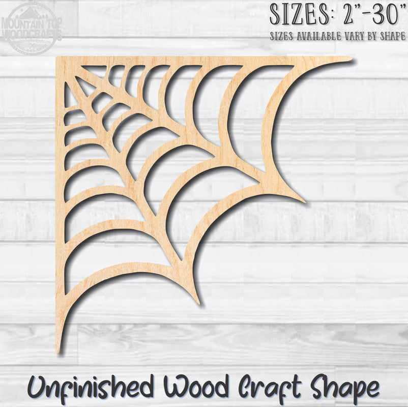 Spider Web Halloween Unfinished Wood Shape Blank Laser Engraved Cut Out Woodcraft Craft Supply