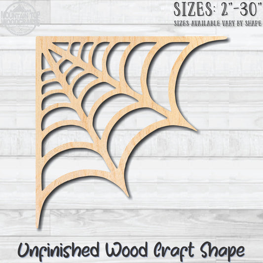 Spider Web Halloween Unfinished Wood Shape Blank Laser Engraved Cut Out Woodcraft Craft Supply