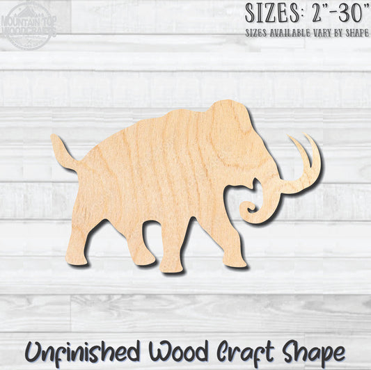 Whoolly Mammoth Elephant Dinosaur Unfinished Wood Shape Blank Laser Engraved Cut Out Woodcraft Craft Supply
