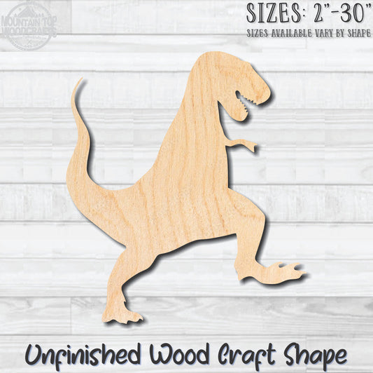 Tyrannosaurus Rex Dinosaur Unfinished Wood Shape Blank Laser Engraved Cut Out Woodcraft Craft Supply