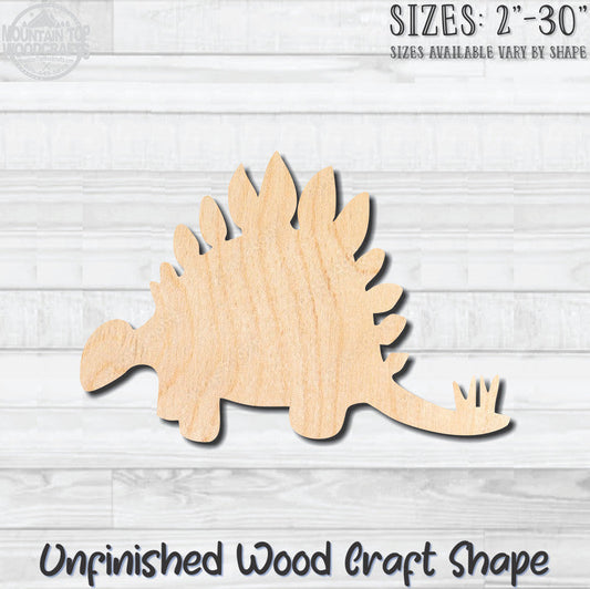Stegosaurus Dinosaur Unfinished Wood Shape Blank Laser Engraved Cut Out Woodcraft Craft Supply