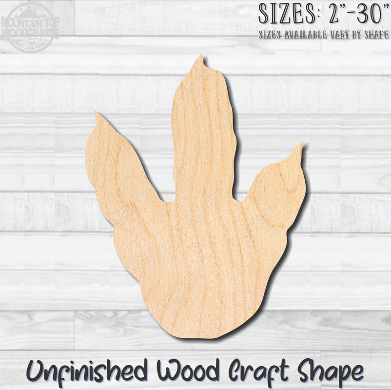 Dinosaur Foot Paw Unfinished Wood Shape Blank Laser Engraved Cutout Woodcraft Craft Supply