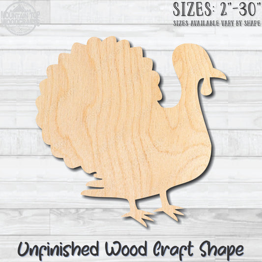 Thanksgiving Turkey Unfinished Wood Shape Blank Laser Engraved Cut Out Woodcraft Craft Supply