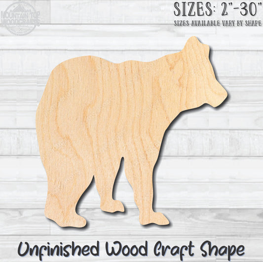 Brown Bear Unfinished Wood Shape Blank Laser Engraved Cutout Woodcraft Craft Supply