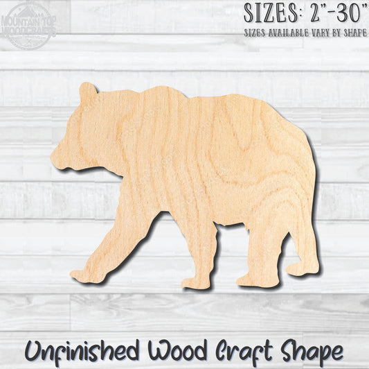 Polar Bear Walking Unfinished Wood Shape Blank Laser Engraved Cut Out Woodcraft Craft Supply