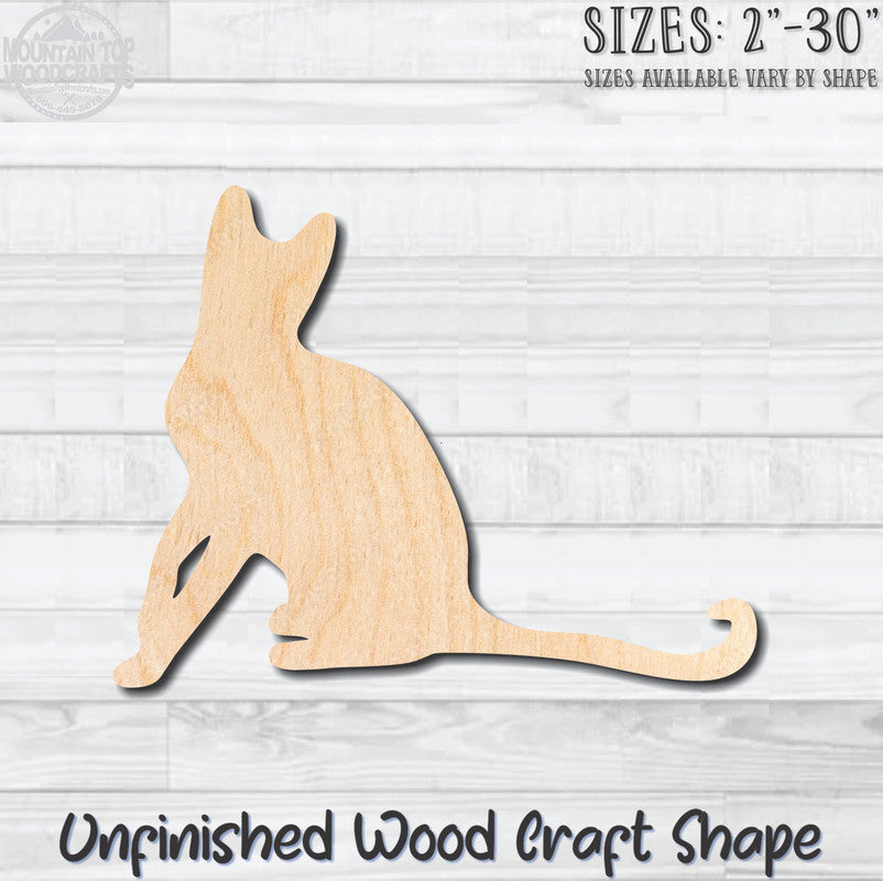 Cat Kitten Kitty 5 Unfinished Wood Shape Blank Laser Engraved Cutout Woodcraft Craft Supply