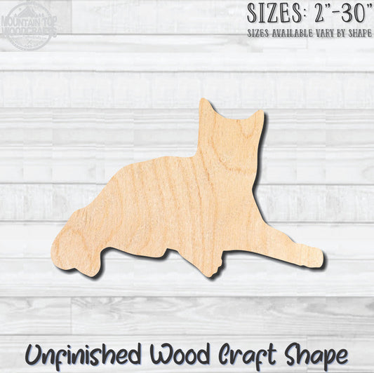 Laying Cat Kitten Unfinished Wood Shape Blank Laser Engraved Cutout Woodcraft Craft Supply