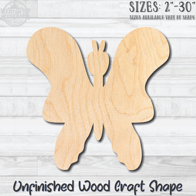 Butterfly 2 Unfinished Wood Shape Blank Laser Cutout Woodcraft Craft Supply