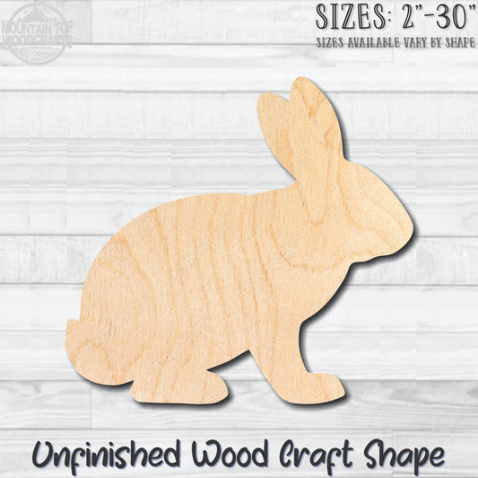 Rabbit Bunny Unfinished Wood Shape Blank Laser Engraved Cut Out Woodcraft Craft Supply